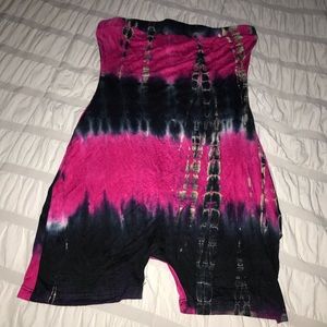 Tie Dye Strapless Romper